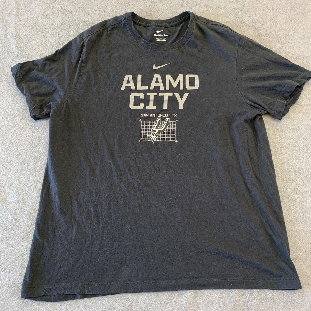 San Antonio Spurs Shirt Mens XL Black NBA Basketball Nike Alamo City Tee Graphic